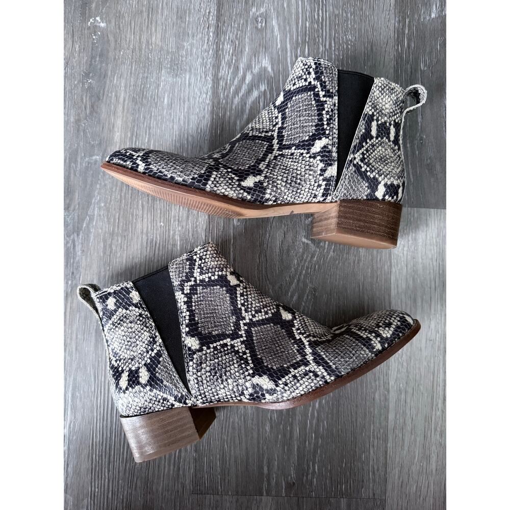 MADWELL black white snake embossed leather heeled Carina booties boots shoes - Picture 2 of 12